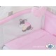 Lit et parure de lit bébé âne rose