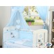 Lit et parure de lit bébé âne bleu