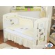 Lit et parure de lit bébé âne crème jaune