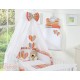 Parure de lit bébé deux coeurs rayée orange