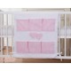 Parure de lit bébé deux coeurs rose et blanc vichy