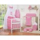 Parure de lit bébé deux coeurs fuschia vichy