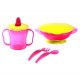 coffret repas pour bébé rose