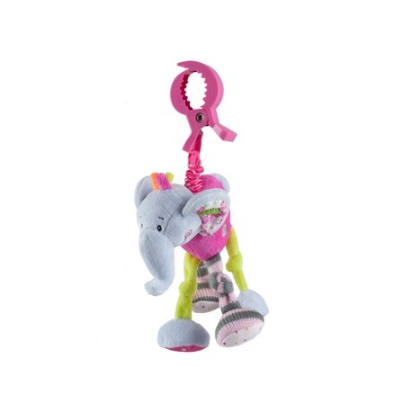 Peluche avec vibration éléphant pour poussette ou cosy