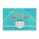 Serviette de bain avec capuche turquoise vache