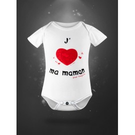 Body pour bébé en coton bio - j'aime ma maman