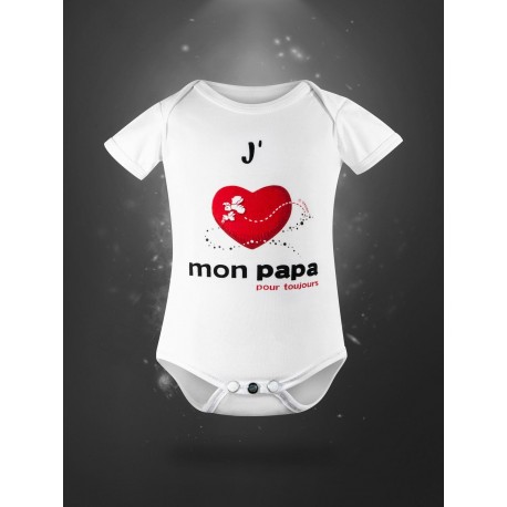 Body pour bébé en coton bio - j'aime mon papa