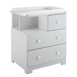 Commode à langer Bali Grise et Blanche - Poyet Motte