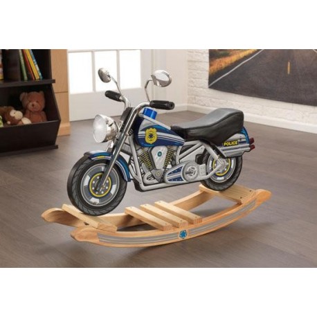 Moto de police bascule en bois