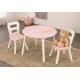 Ensemble table pour enfant ronde rose et ses 2 chaises