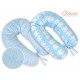Coussin d'allaitement double face éléphant bleu