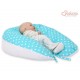 Coussin d'allaitement double face éléphant bleu