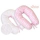 Coussin d'allaitement double face éclair rose et blanc