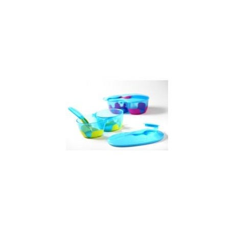Assiette bébé double bol avec sa cuillère