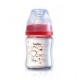 Biberon en verre coeur 120 ml rouge