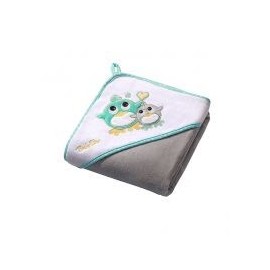 Serviette de bain avec capuche grise hibou