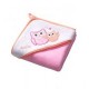 Serviette de bain avec capuche rose hibou