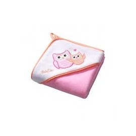 Serviette de bain avec capuche rose hibou