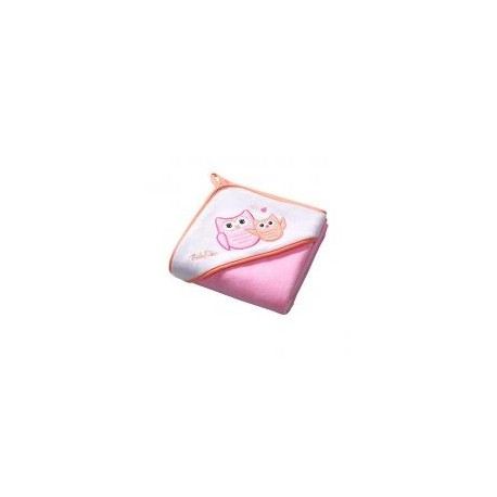 Serviette de bain avec capuche rose hibou