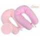 Coussin d'allaitement double face stars rose