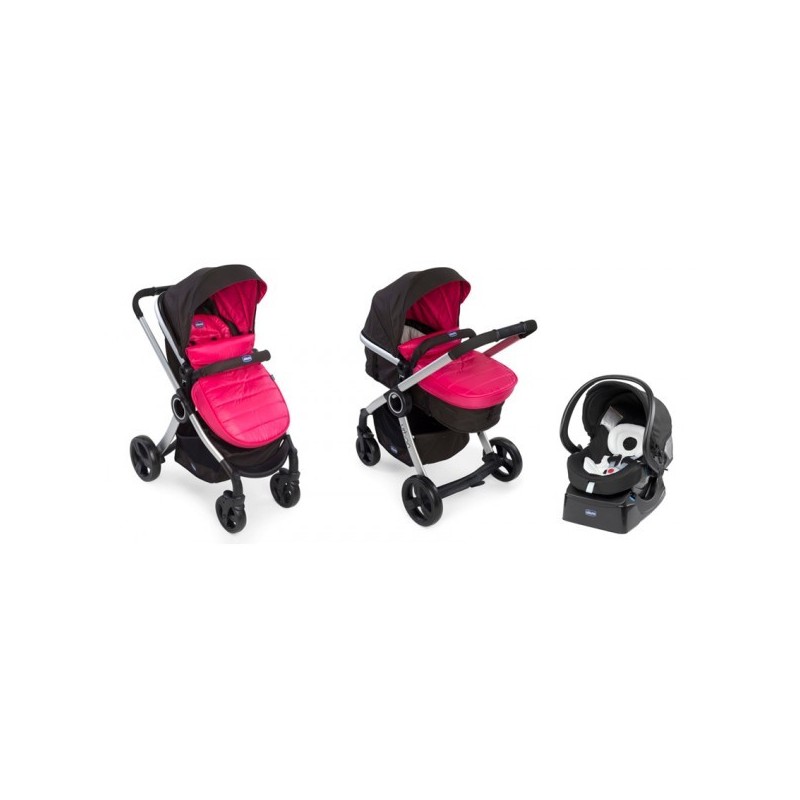 poussette chicco trio rose et grise