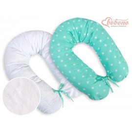 Coussin d'allaitement double face stars menthe