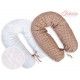 Coussin d'allaitement double face brun à pois