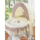 Berceau et parure complète Vichy marron beigechâssis blanc