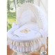 Berceau et parure complète Vichy blanc châssis blanc