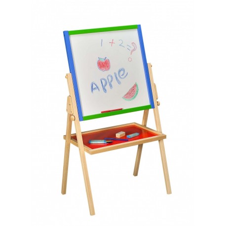 Chevalet  tableau et étagère à dessin en bois