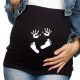 Bandeau de grossesse Mains et Pieds noir